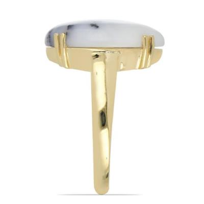 925 SILVER NATURAL DENDRATIC AGATE GEMSTONE BIG STONE RING